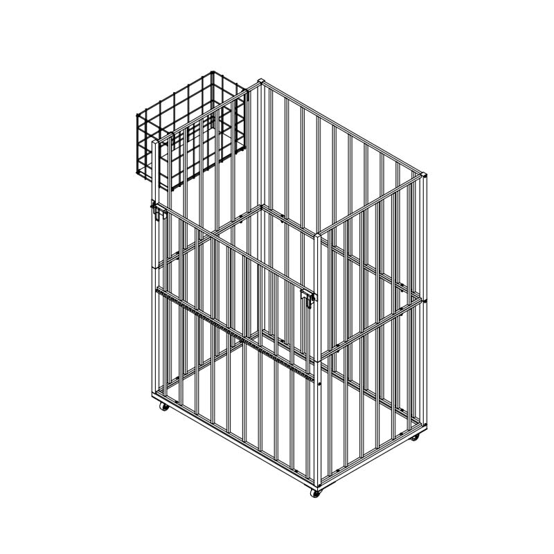 Supermarket Retail Metal Wire Cage Display Dump Bin With Wheel