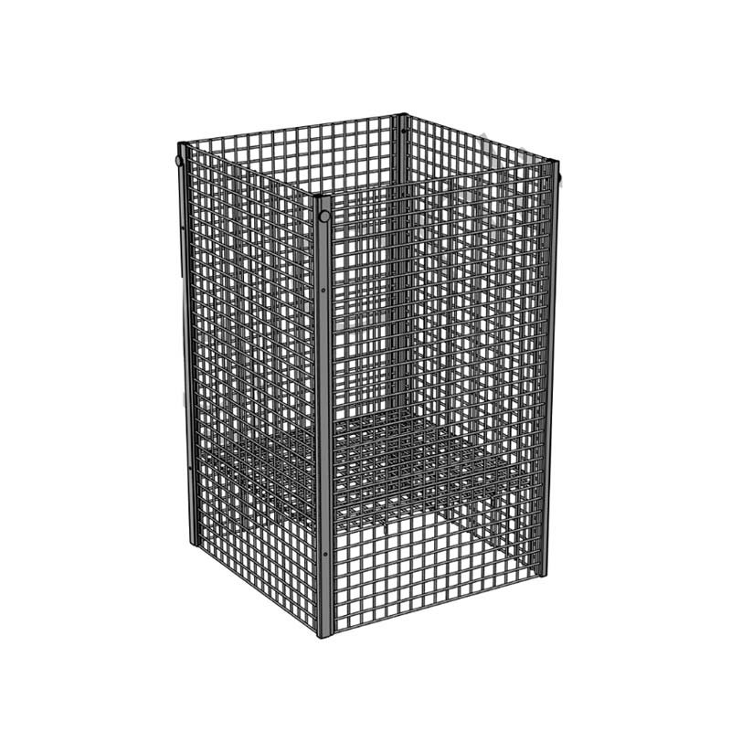 Supermarket Retail Metal Wire Cage Display Dump Bin With Wheel