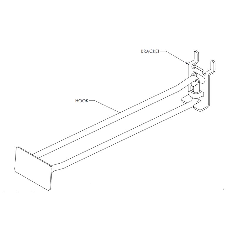 Metal Chrome Supermarket Display Hook for Pegboard