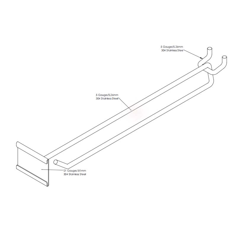 Metal Chrome Supermarket Display Hook for Pegboard