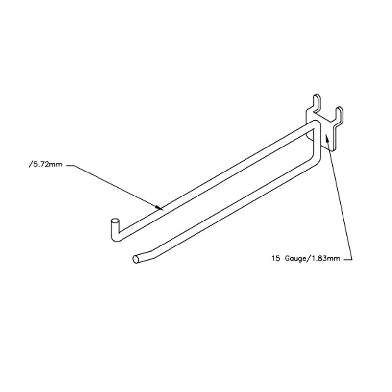 Metal Chrome Supermarket Display Hook for Pegboard