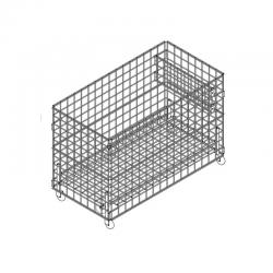Supermarket Retail Metal Wire Cage Display Dump Bin With Wheel