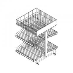 Dump Bin with Lower Shelves